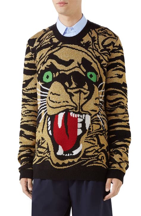 gucci black bee sweater|gucci tiger sweater women.